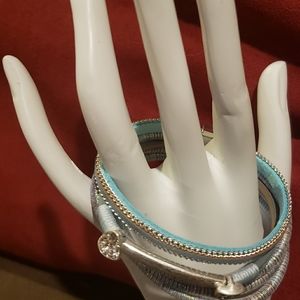 Blue and silver bracelet